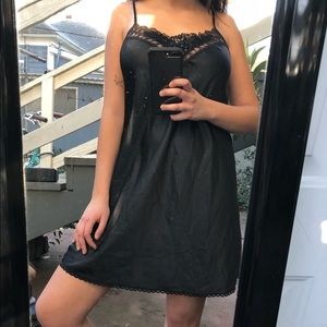 silky black vintage dress